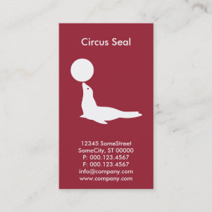 Tarjeta De Visita compañía de sellos de circo personalizado
