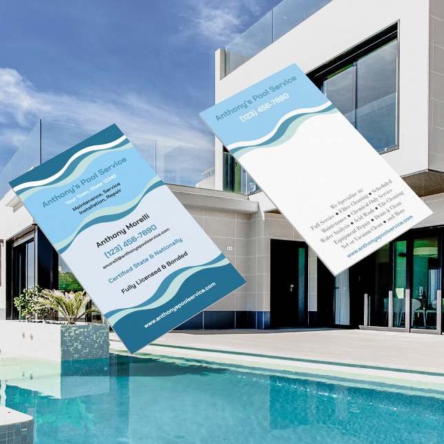 Tarjeta De Visita Compañía de servicios de pool (Subido por el creador)