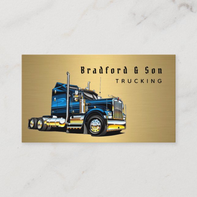 Tarjeta De Visita Compañía de transporte profesional de oro (Anverso)