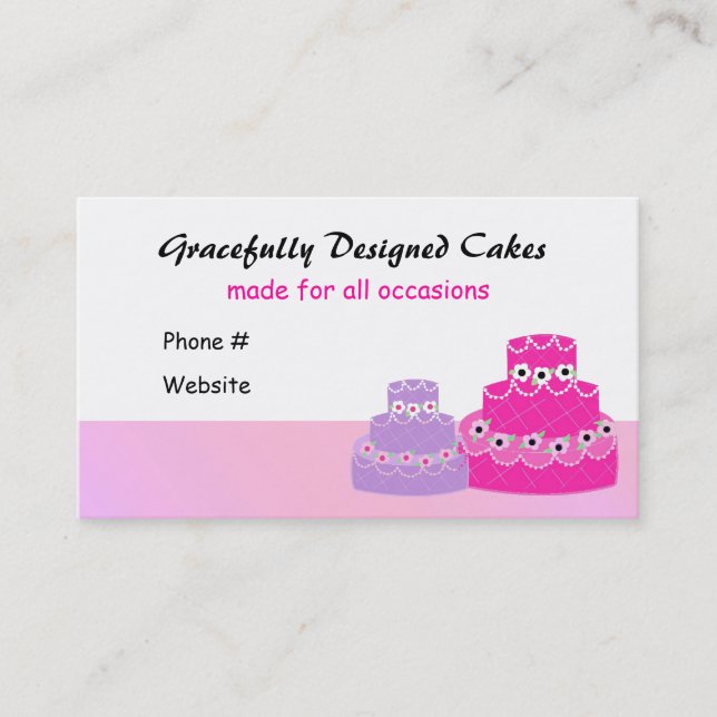 Tarjeta De Visita Compañía decoradora de pasteles (Anverso)