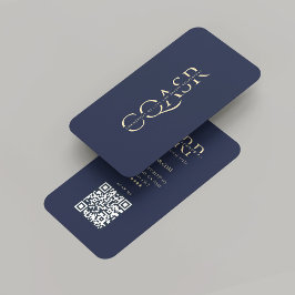 Tarjeta De Visita Compañía profesional moderna Monograma Azul oscuro