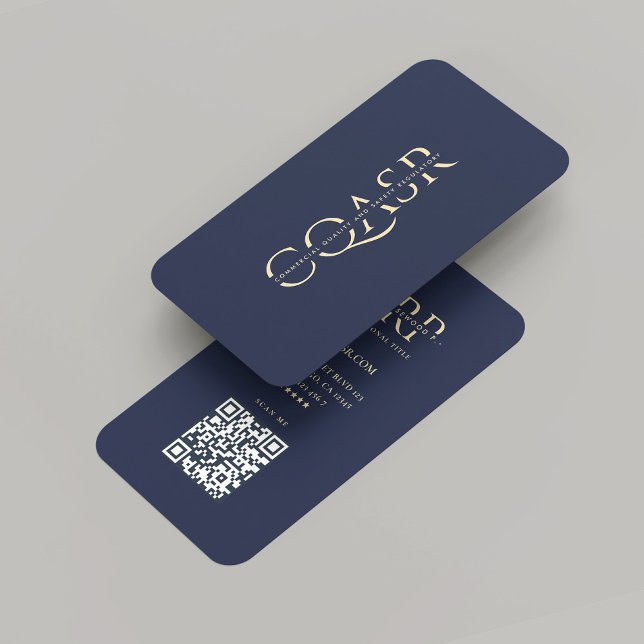 Tarjeta De Visita Compañía profesional moderna Monograma Azul oscuro (Modern Professional Company Monogram Dark Blue Business Card
)