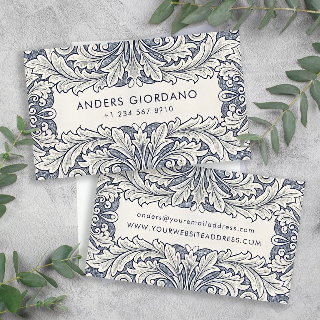 Tarjeta De Visita Compañía propietaria elegante de Damask Sole (Subido por el creador)