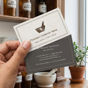 Tarjeta De Visita Compañía Química de Farmacia con Símbolo RX - Clás