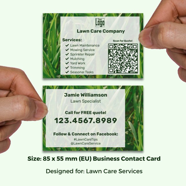 Tarjeta De Visita Company Logo List Call to Action Garden Care (Company Logo List Call to Action Garden Care Business Card; Size 85 x55 mm (EU))