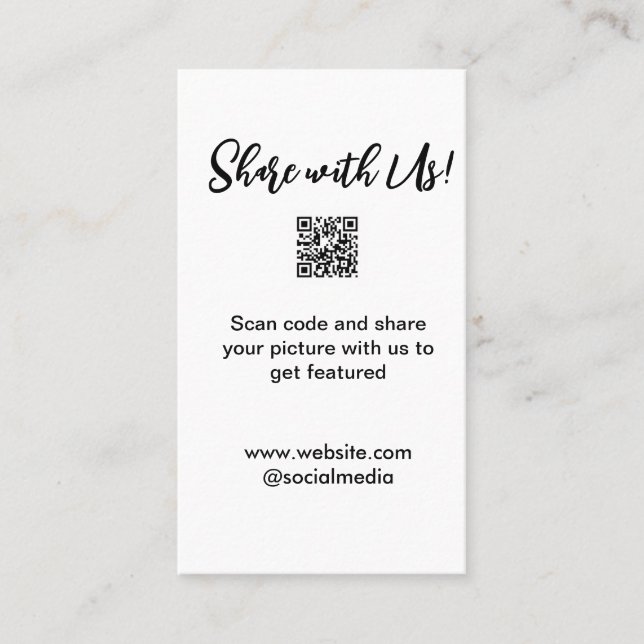 Tarjeta De Visita Comparte tu análisis de imagen código QR añadir co (Anverso)