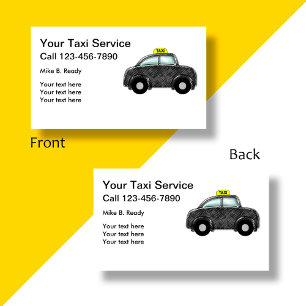 Tarjeta De Visita Compartir en taxi de doble lado de moda