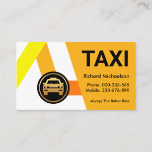 Tarjeta De Visita Compartir rutas en taxi amarillo