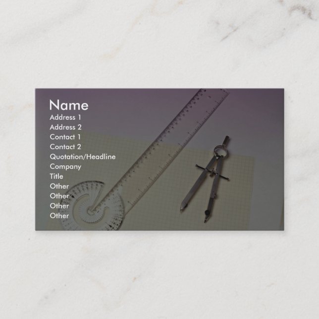 Tarjeta De Visita Compás con la regla (Anverso)