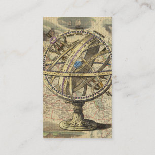 Tarjeta De Visita Compás y mapa náuticos del vintage