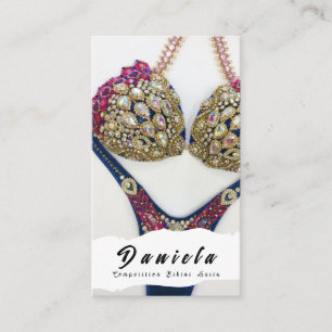 Tarjeta De Visita Competencia de fitness en bikini de cristal para b