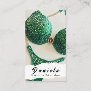 Tarjeta De Visita Competencia de fitness en bikini de cristal para b