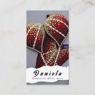 Tarjeta De Visita Competencia de fitness en bikini de cristal para b