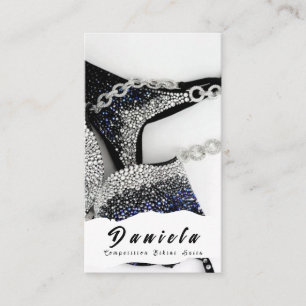 Tarjeta De Visita Competencia de fitness en bikini de cristal para b