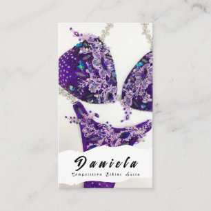 Tarjeta De Visita Competencia de fitness en bikini de cristal para b