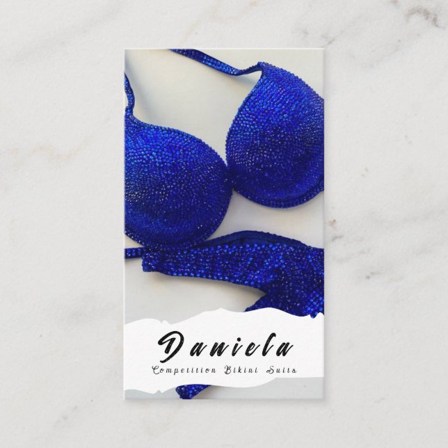 Tarjeta De Visita Competencia de fitness en bikini de cristal para l (Anverso)