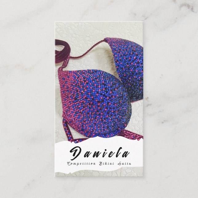 Tarjeta De Visita Competencia de fitness en bikini de cristal para l (Anverso)