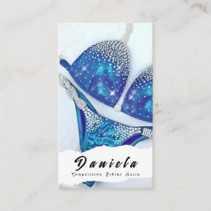 Tarjeta De Visita Competencia de fitness en bikini de cristal para l