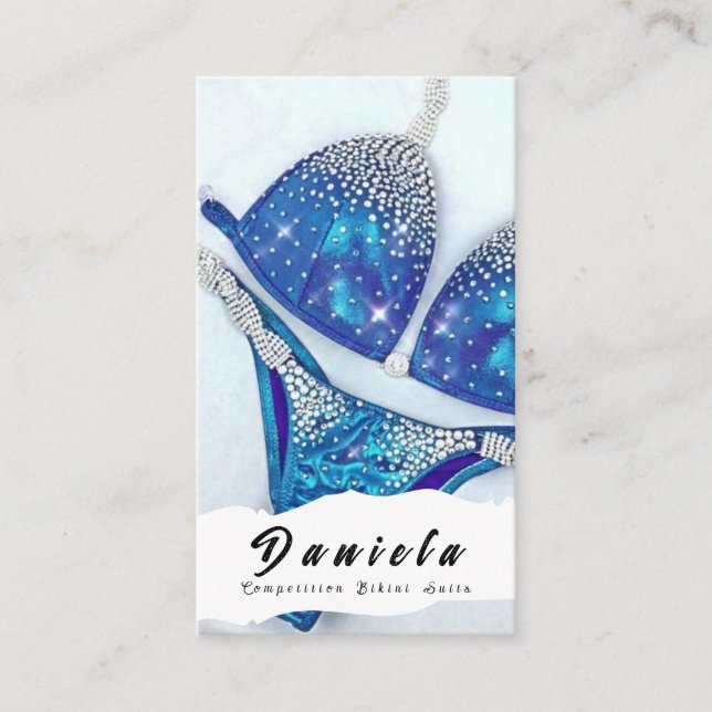 Tarjeta De Visita Competencia de fitness en bikini de cristal para l (Anverso)