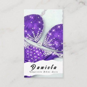 Tarjeta De Visita Competencia de fitness en bikini de cristal para l