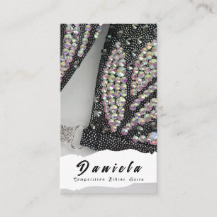 Tarjeta De Visita Competencia de fitness en bikini de cristal para l