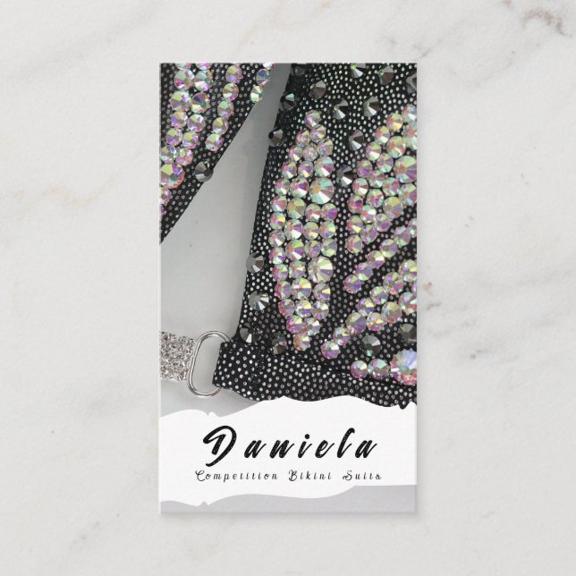 Tarjeta De Visita Competencia de fitness en bikini de cristal para l (Anverso)