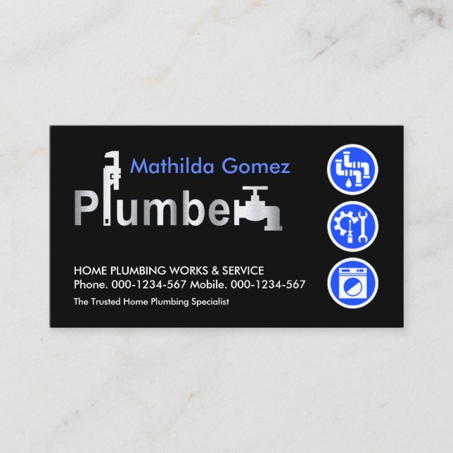 Tarjeta De Visita Complemento de señalización de plomo plateado espe (Anverso)