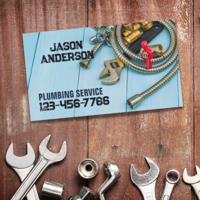 Tarjeta De Visita Complemento de servicio de fontanería de grifo de  (Handyman Faucet Pipe Pluming Service Plumber Business Card)