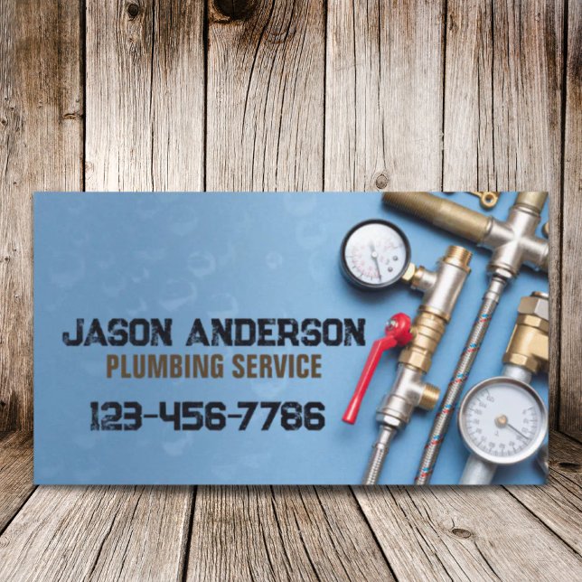 Tarjeta De Visita Complemento de servicio de fontanería de grifo de  (Handyman Faucet Pipe Pluming Service Plumber Business Card)