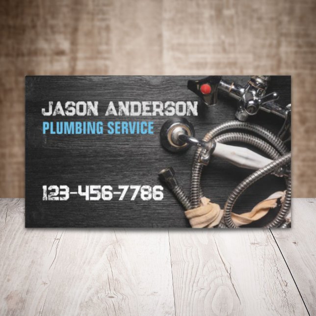 Tarjeta De Visita Complemento de servicio de fontanería de grifo de  (Handyman Faucet Pipe Pluming Service Plumber Business Card)
