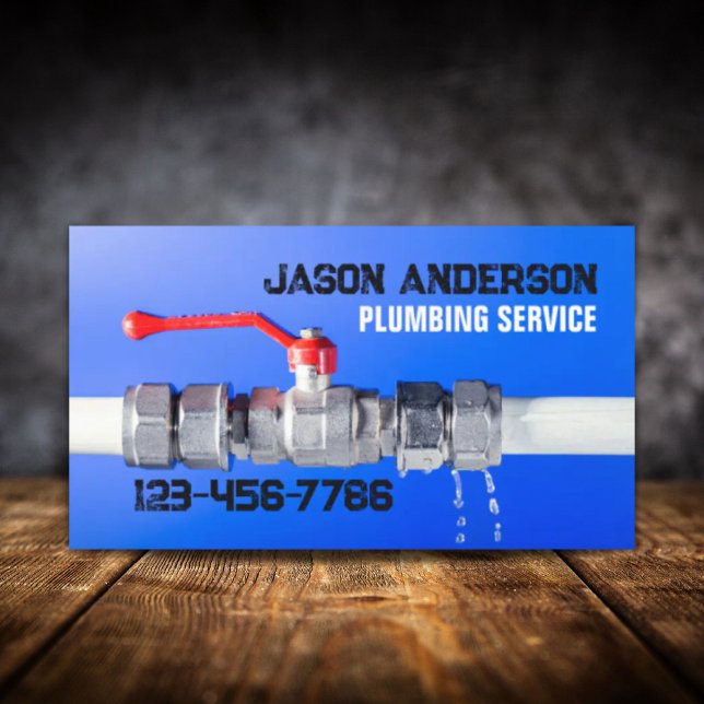 Tarjeta De Visita Complemento de servicio de fontanería de grifo de  (Handyman Faucet Pipe Pluming Service Plumber Business Card)