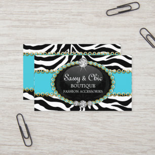 Tarjeta De Visita Complemento y joyería elegante de la cebra