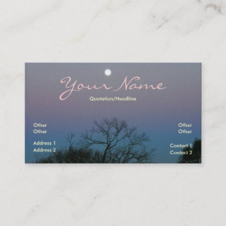 Tarjeta de visita completa para amanecer en la lun