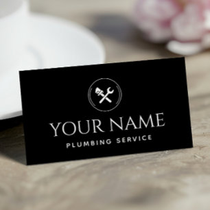 Tarjeta De Visita Completador de servicio de fontanería Handyman neg
