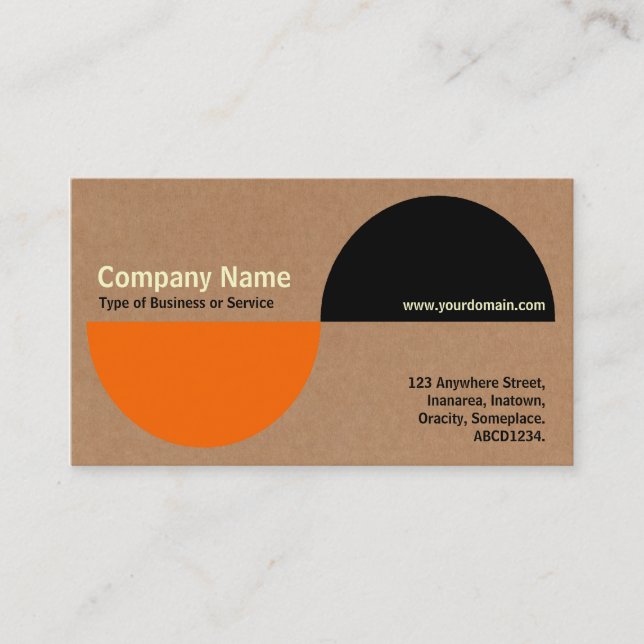 Tarjeta De Visita Componentes alternos - Naranja + negro + cartón (Anverso)