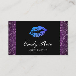 Tarjeta De Visita Componga el beso púrpura del lápiz labial del