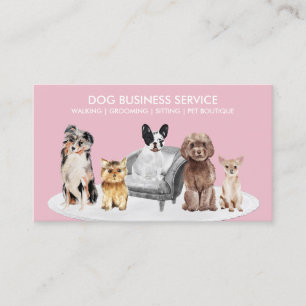 Tarjeta De Visita Comportamiento de perros blancos rosados
