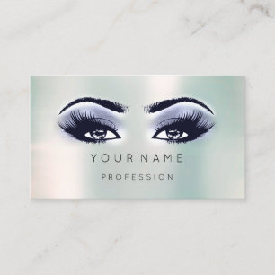 Tarjeta De Visita Composición Azul Profesional Seda Eyelash Mínimo