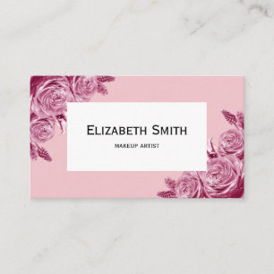 Tarjeta De Visita Composición de flor rosa con nombre