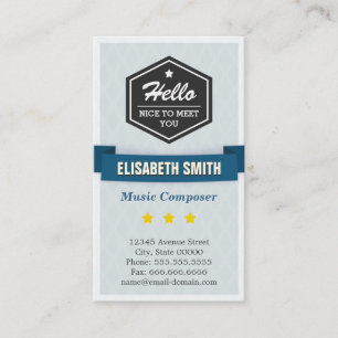 Tarjeta De Visita Compositor de música - Creativo estilo retro