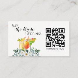 Tarjeta De Visita Compra a la Novia una bebida código QR