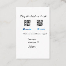 Compra a la novia una donación de bebidas QR Venmo