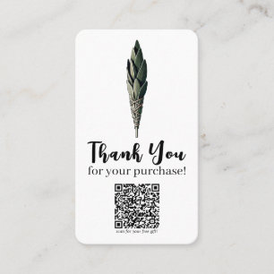 Tarjeta De Visita Compra de regalo vintage de Sage QR Conexión en re