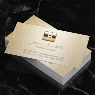Tarjeta De Visita Comprador personal geométrico monograma de oro de 