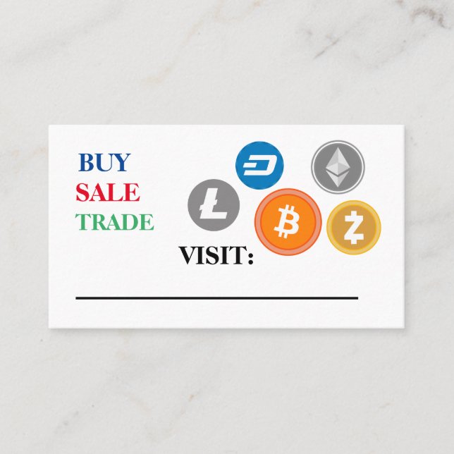 Tarjeta De Visita comprar venta y criptografía comercial (Anverso)