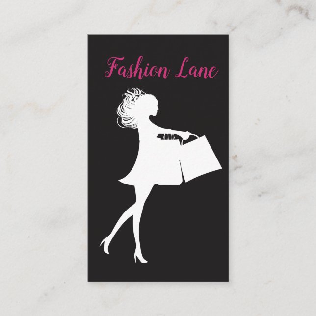 Tarjeta De Visita Compras de moda para damas (Anverso)