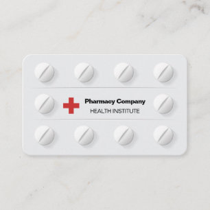 Tarjeta De Visita Comprimidos Recuadro Envase Medicina Profesional C