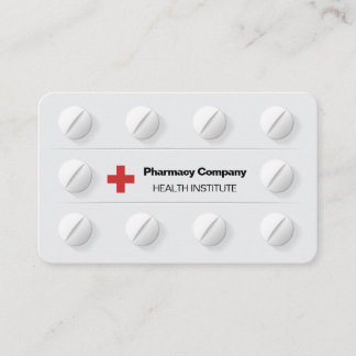 Tarjeta De Visita Comprimidos Recuadro Envase Medicina Profesional C