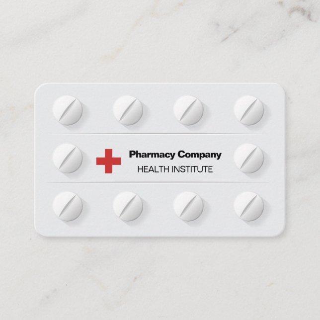 Tarjeta De Visita Comprimidos Recuadro Envase Medicina Profesional C (Anverso)