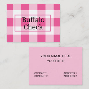 Tarjeta De Visita Comprobación de búfalo blanco rosado